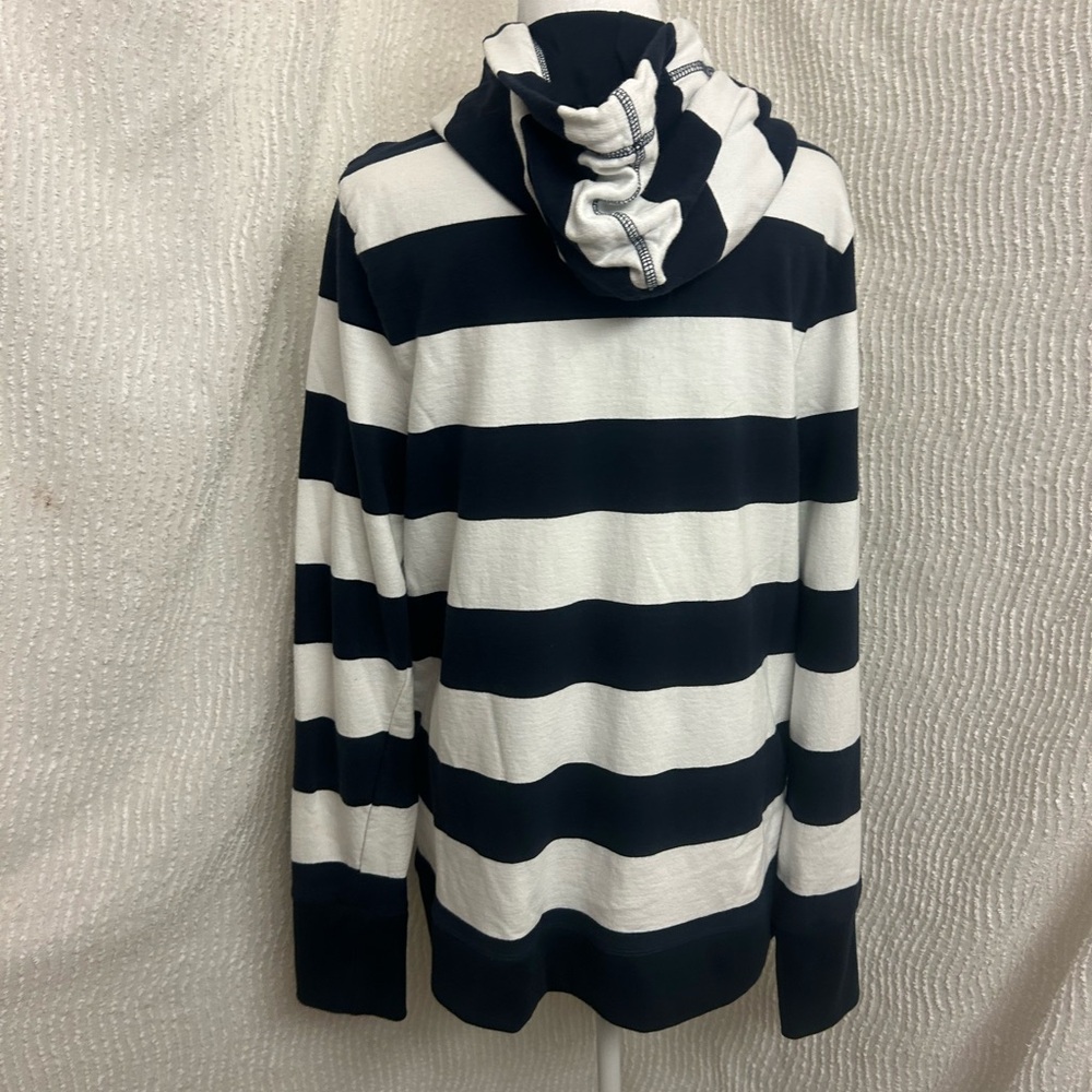 Tommy Hilfiger Striped Zip Up Sweatshirt XL Blue White Y2K Streetwear - Picture 10 of 15